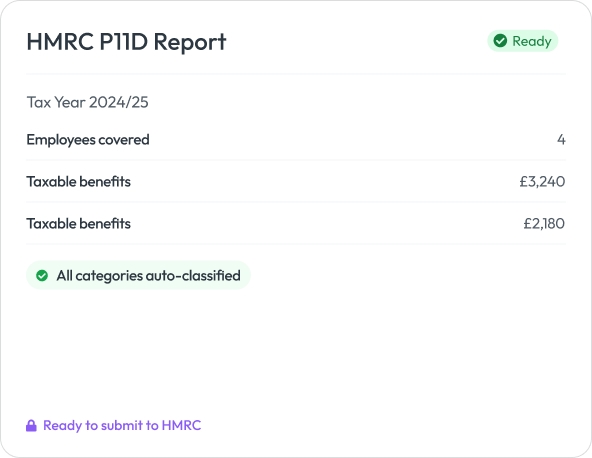 Workmax Expenses - Automatic HMRC-ready P11D reporting