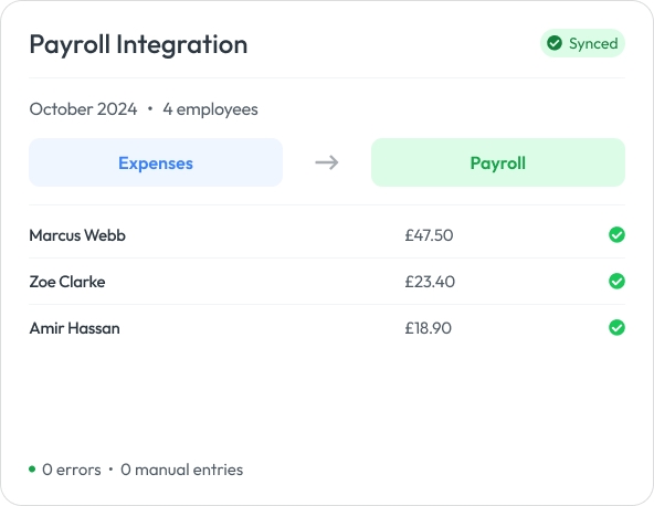 Workmax Expenses - Seamless integration with payroll for reimbursements